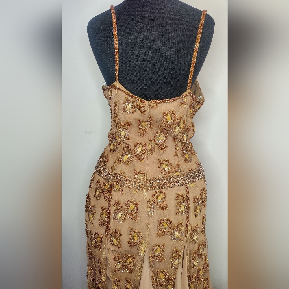Jovani Beaded Elegant Gold Embellished Gown 12 - Picture 3 of 8
